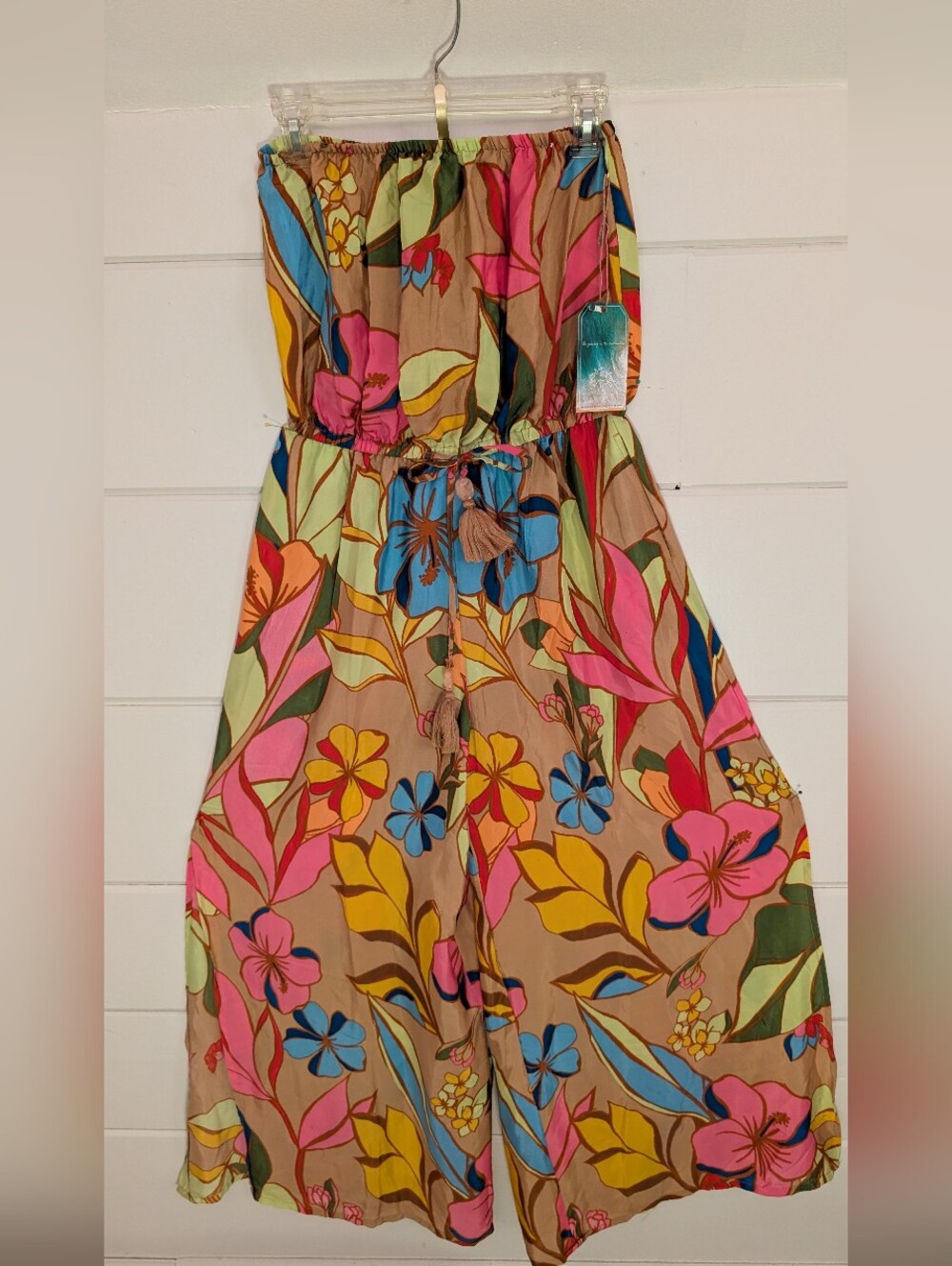 Strapless Floral Maxi Jumpsuit- Resortwear - Picture 2 of 9